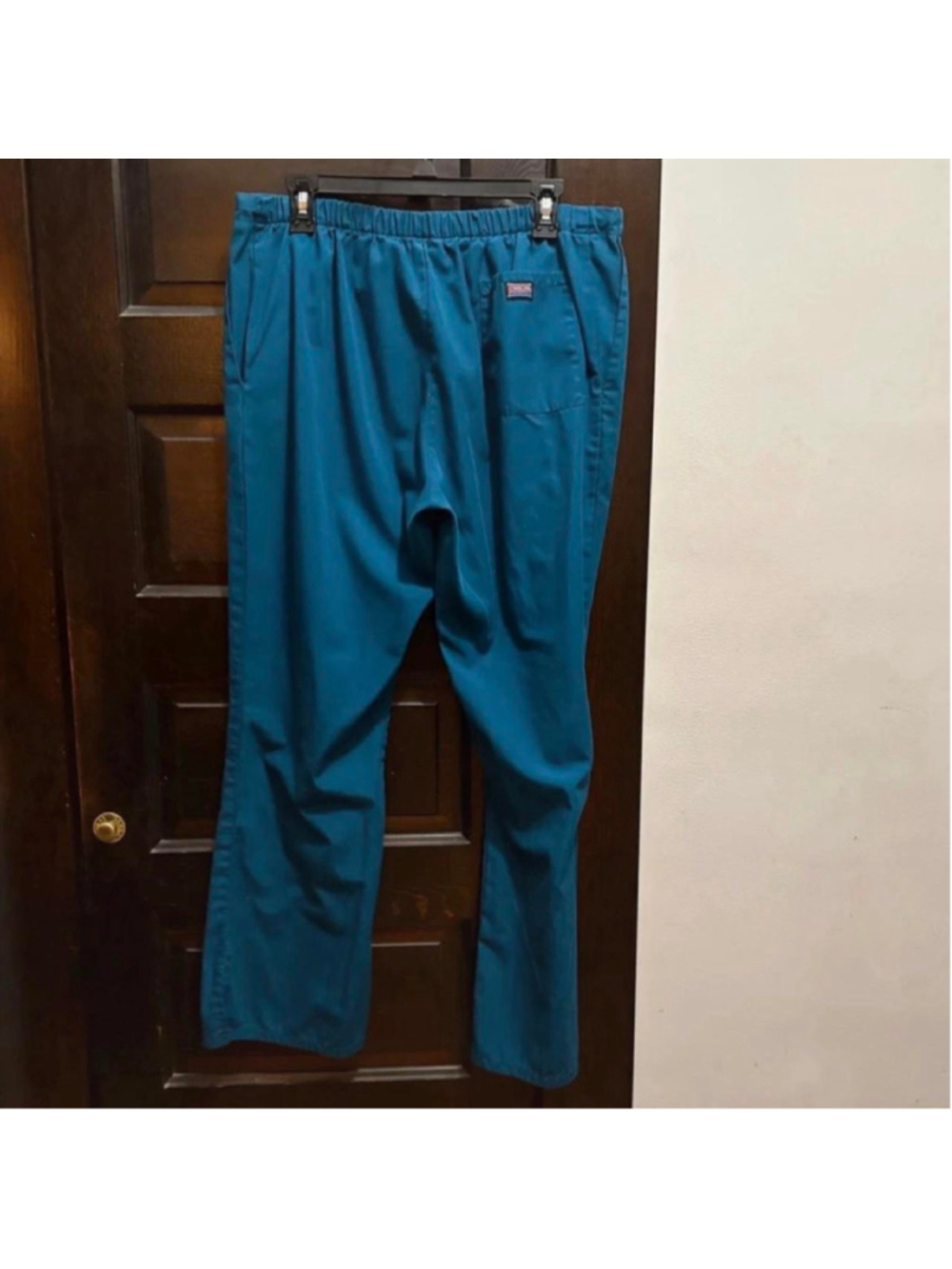 (391) 2 pair blue polyester & cotton scrub pants size M #medical #healthcare - Picture 4 of 5